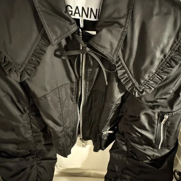 Ganni Black Ruffled Jacket - Picture 8 of 11